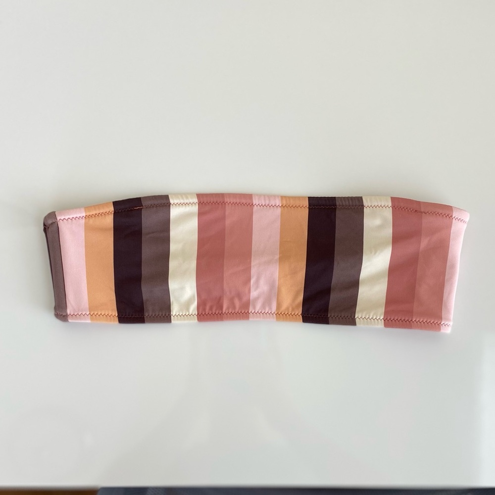 Rhythm stripped bandeau bikini top
